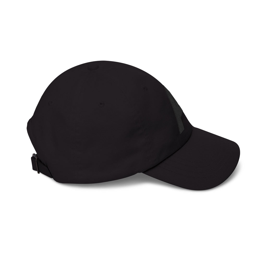 Dad Cap — Minimal Black 'A' Logo Embroidered Baseball Hat