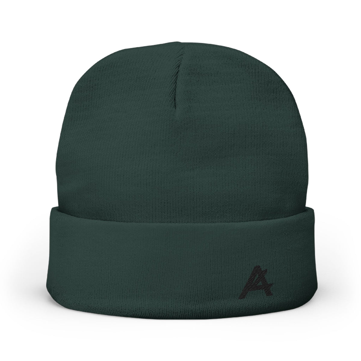 Embroidered 'A' Knit Beanie - Minimal Logo Winter Hat
