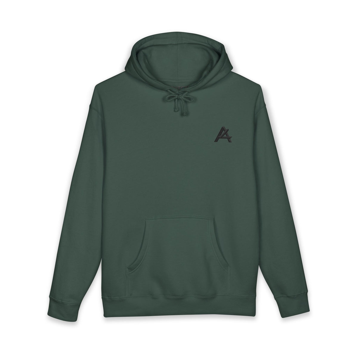 Minimalist 'A' Logo Hoodie — White Chest Emblem Pullover