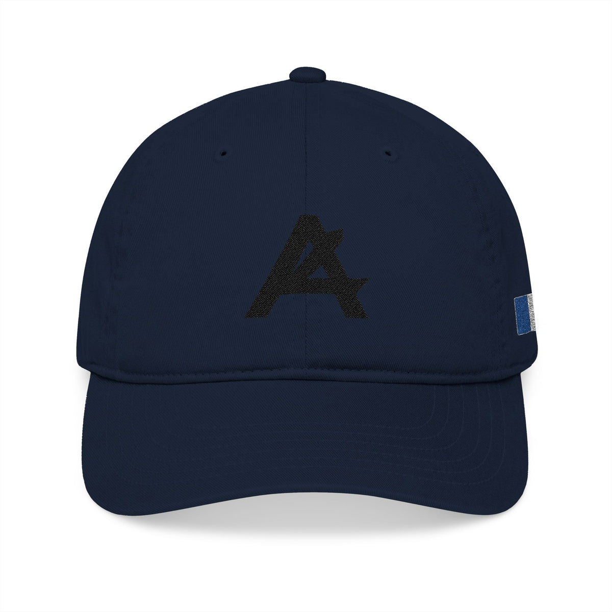 Embroidered Organic Baseball Cap — Minimal 'A' Front & PATCH Back
