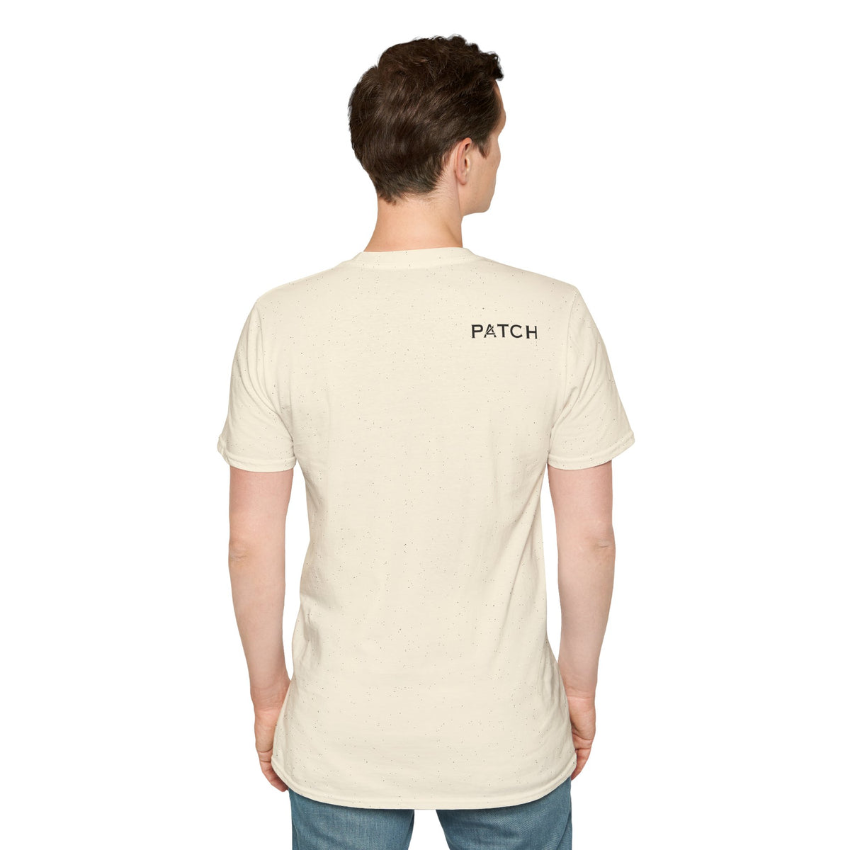 Minimalist 'PATCH' Logo T-Shirt — Chest Monogram & Back Text Tee
