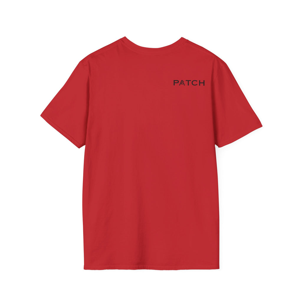 Minimalist 'PATCH' Logo T-Shirt — Chest Monogram & Back Text Tee