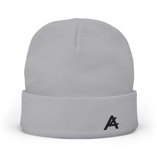 Embroidered 'A' Knit Beanie - Minimal Logo Winter Hat