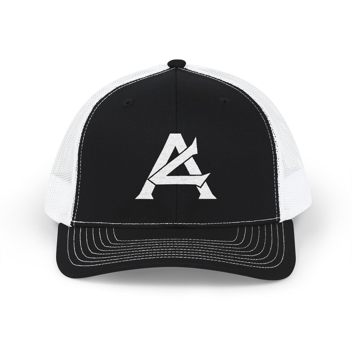 Distressed A Logo Trucker Cap — Vintage Mesh Snapback Hat