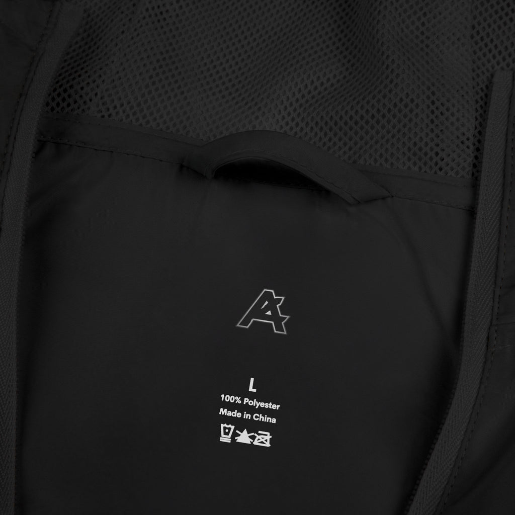 Windbreaker Jacket — White Camo Minimal Logo Windbreaker with 'ATCH' Accent