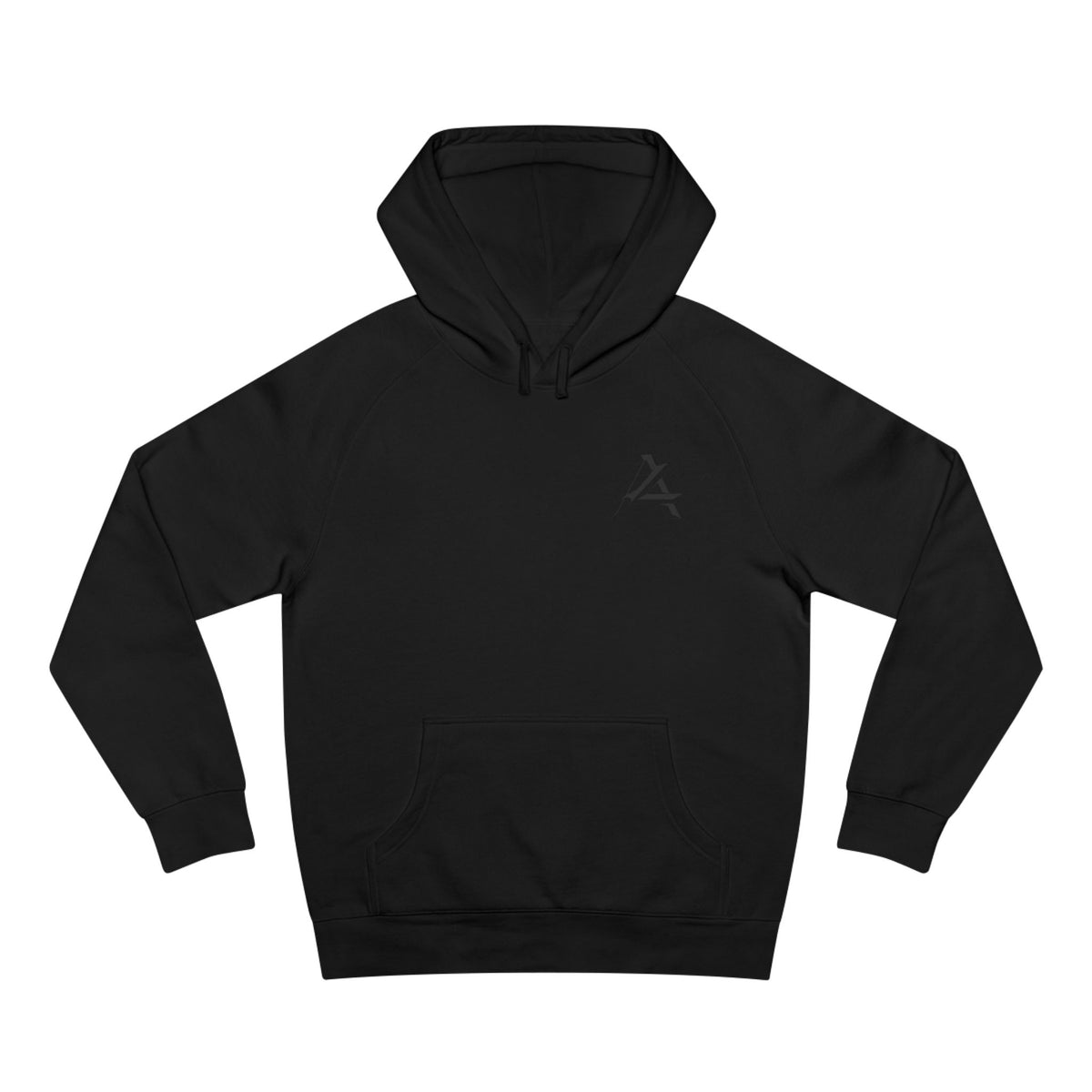 Patch Logo Hoodie — Minimalist White Pullover with Chest Emblem & Back 'PATCH' Text