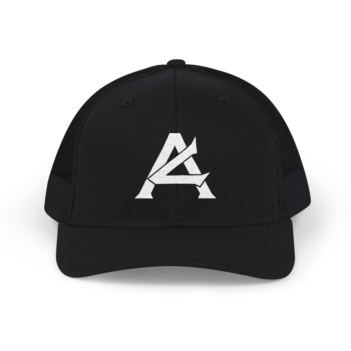 Distressed A Logo Trucker Cap — Vintage Mesh Snapback Hat