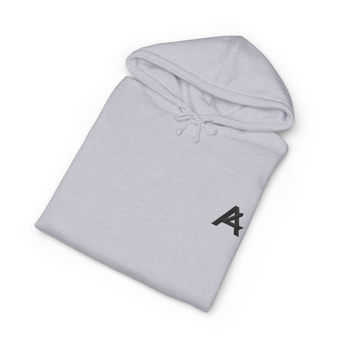 Minimalist 'A' Logo Hoodie — White Chest Emblem Pullover