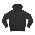 Patch Logo Hoodie — Minimalist White Pullover with Chest Emblem & Back 'PATCH' Text