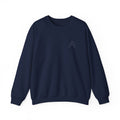 Minimalist A Logo Crewneck Sweatshirt – Small Chest Emblem, Casual White Pullover