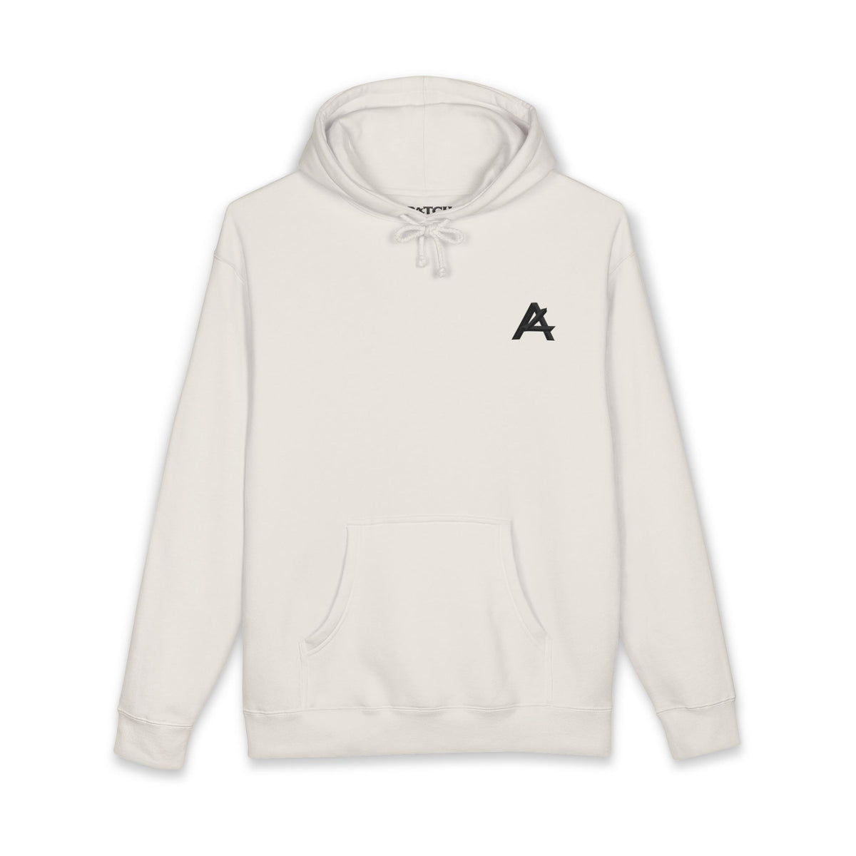Minimalist 'A' Logo Hoodie — White Chest Emblem Pullover