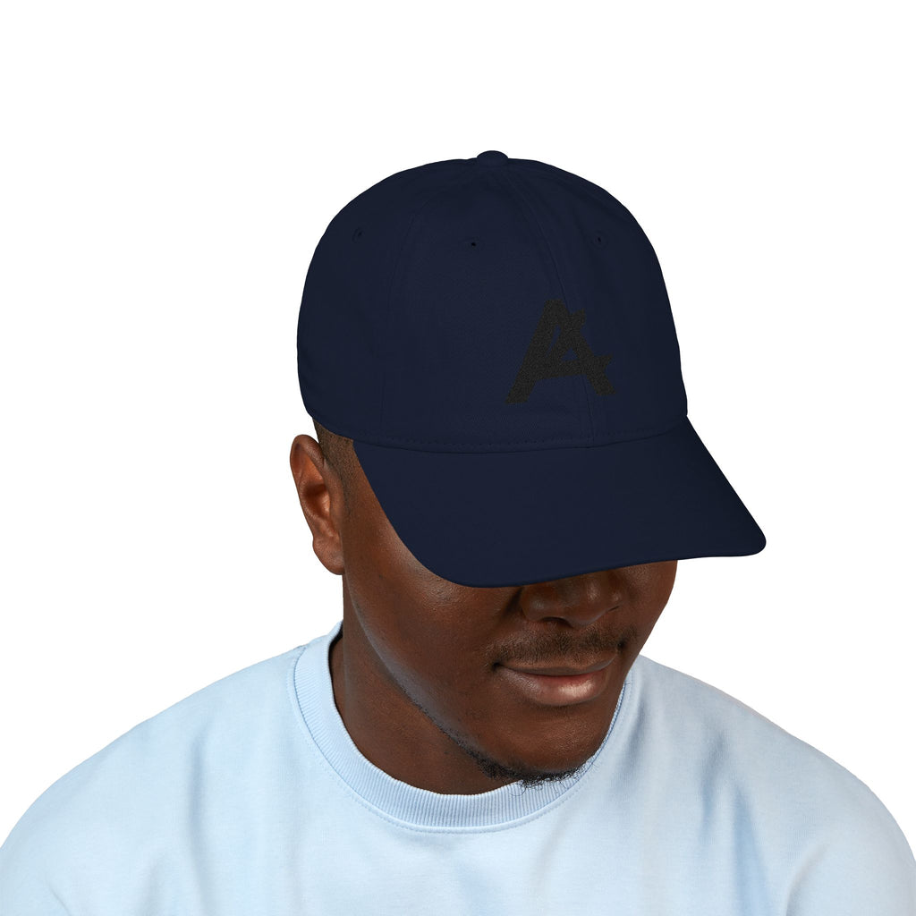 Embroidered Organic Baseball Cap — Minimal 'A' Front & PATCH Back