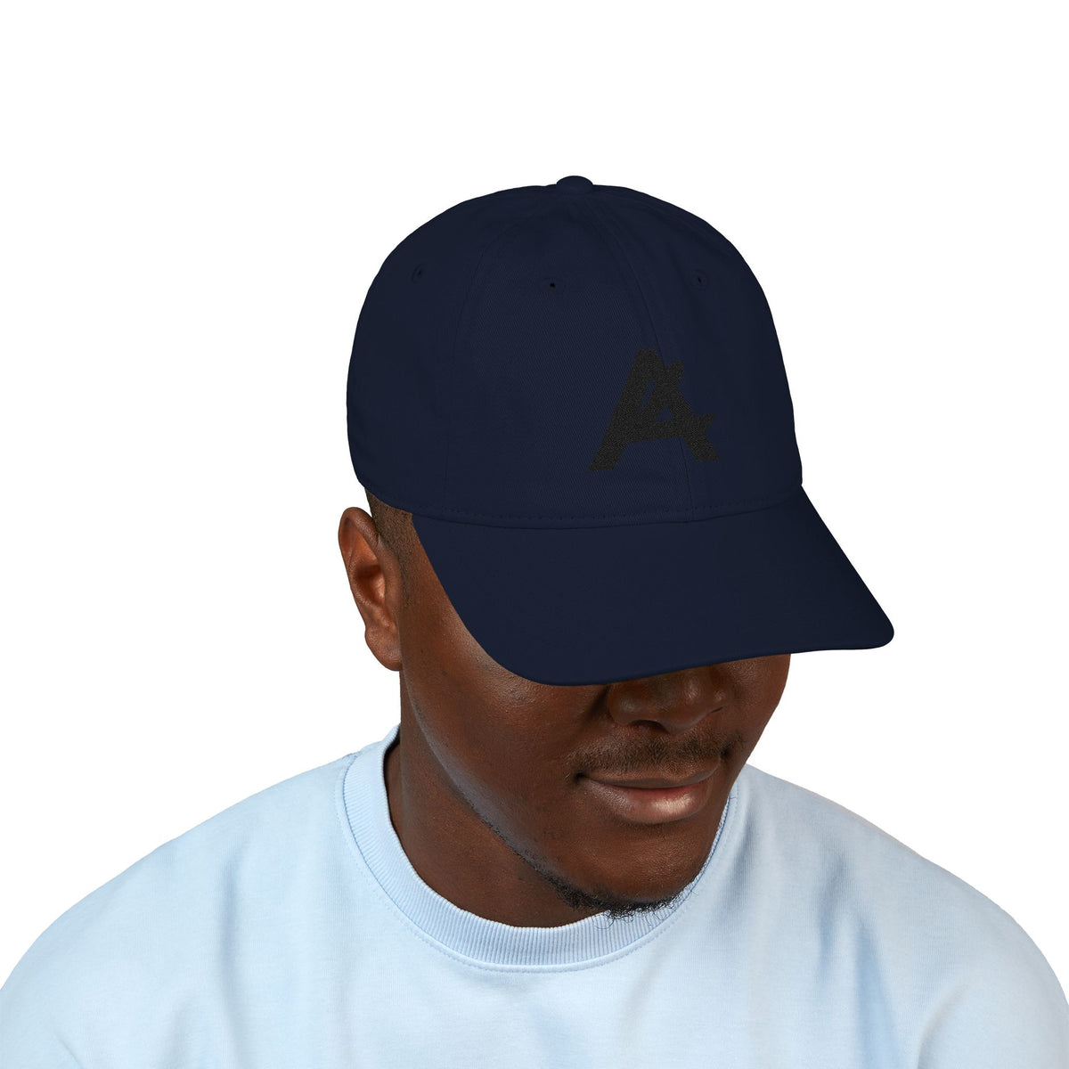 Embroidered Organic Baseball Cap — Minimal 'A' Front & PATCH Back