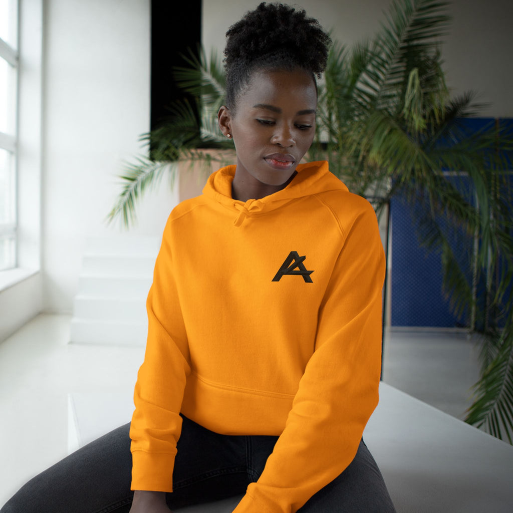 Patch Logo Hoodie — Minimalist White Pullover with Chest Emblem & Back 'PATCH' Text