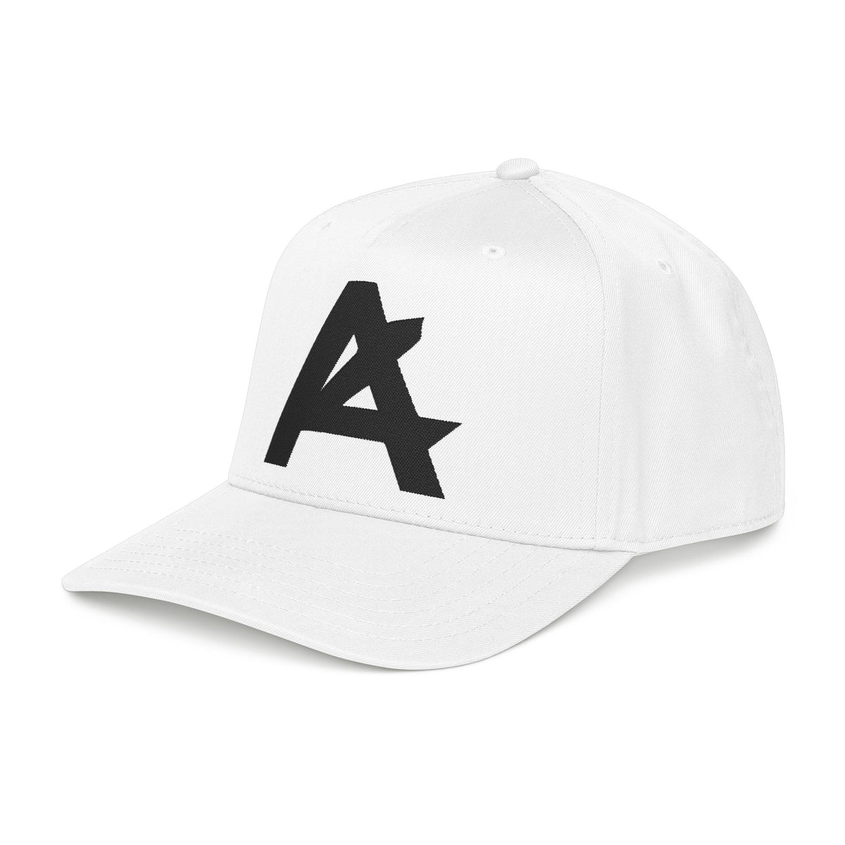 Mid Profile Baseball Cap — Embroidered 'A' Logo Two-Tone Cap