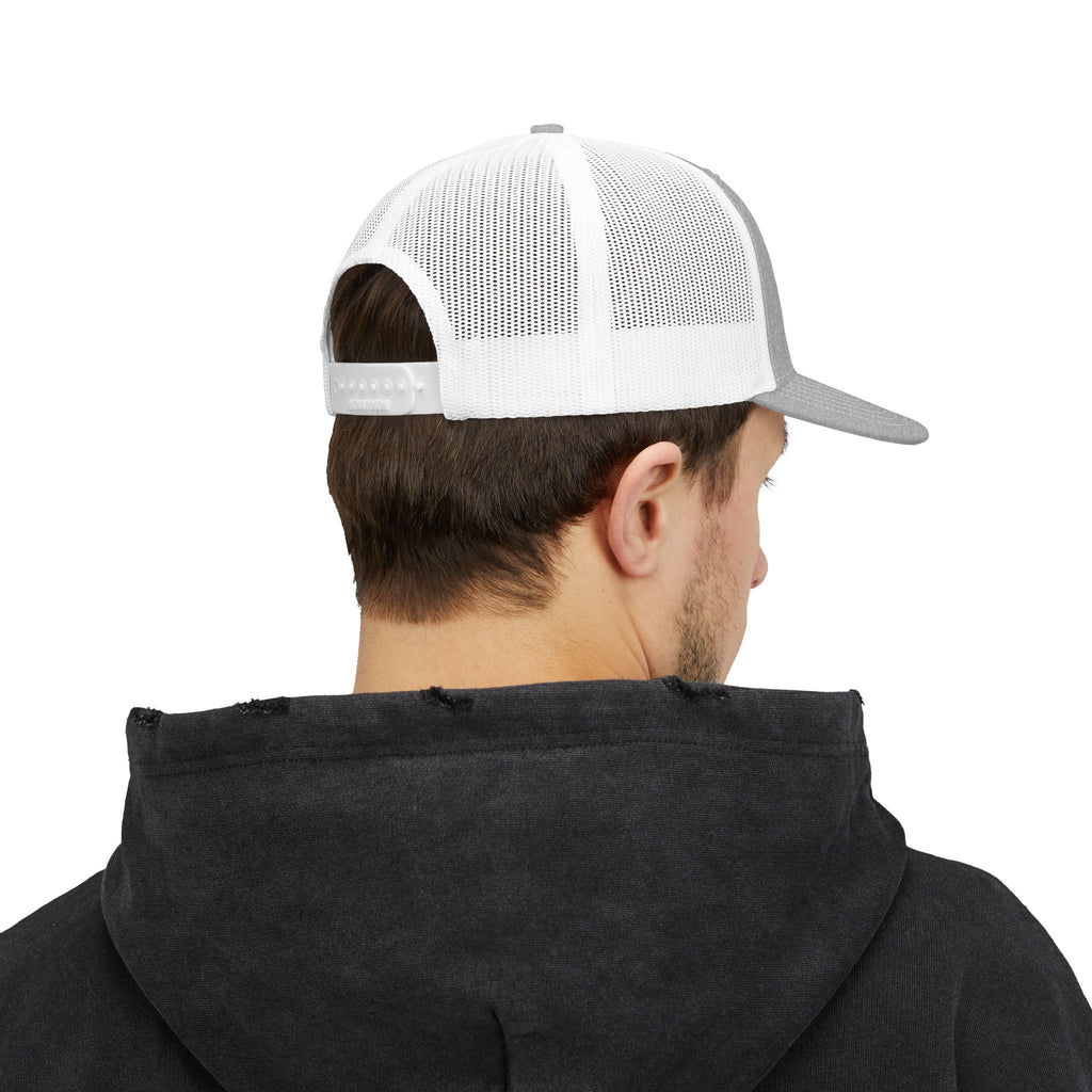 Distressed A Logo Trucker Cap — Vintage Mesh Snapback Hat
